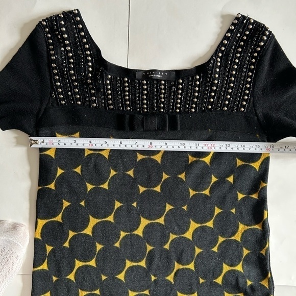 TWIN Set Simona Barbieri 100% wool dress size S knitted circle pattern - Picture 3 of 10